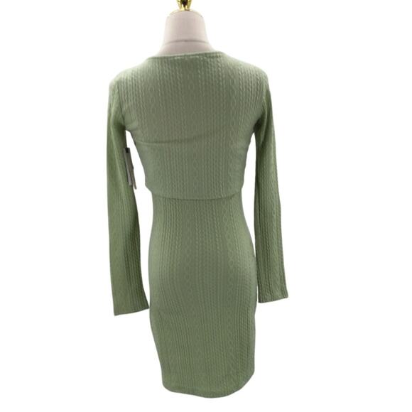 ULTRA FLIRT SZ S sage green 2pc juniors knit bodycon mini dress NWT B61 - Picture 2 of 14